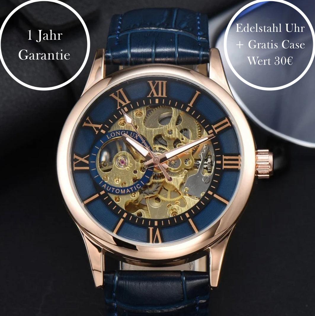 Triovra - Edelstahl Uhr + Gratis Case